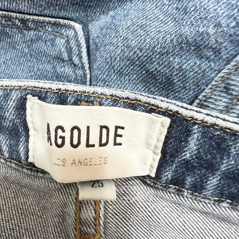 Agolde Women's Devon Low Rise Stacked Stovepipe Cotton Stretch Denim Jeans 25