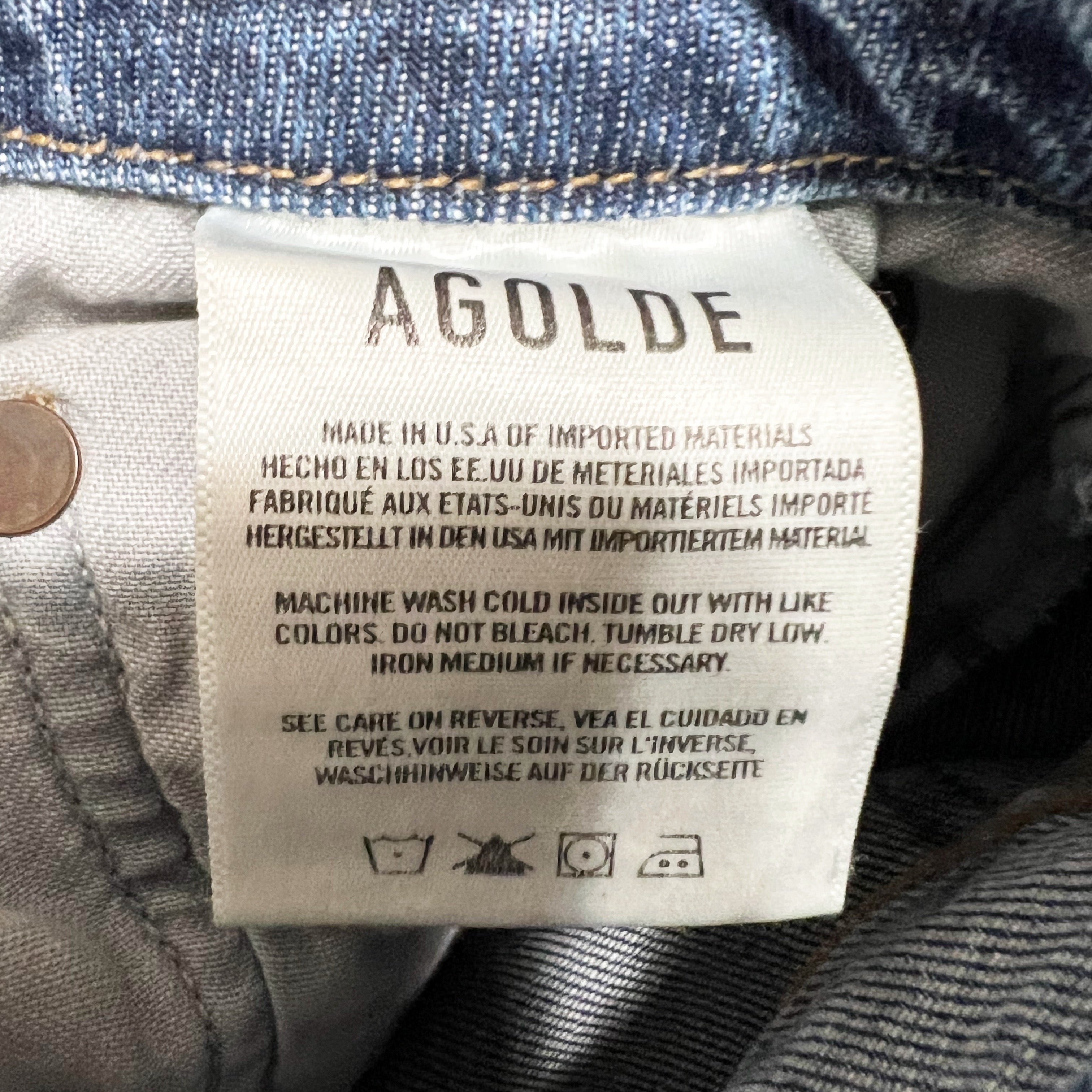 Agolde Women's Devon Low Rise Stacked Stovepipe Cotton Stretch Denim Jeans 25