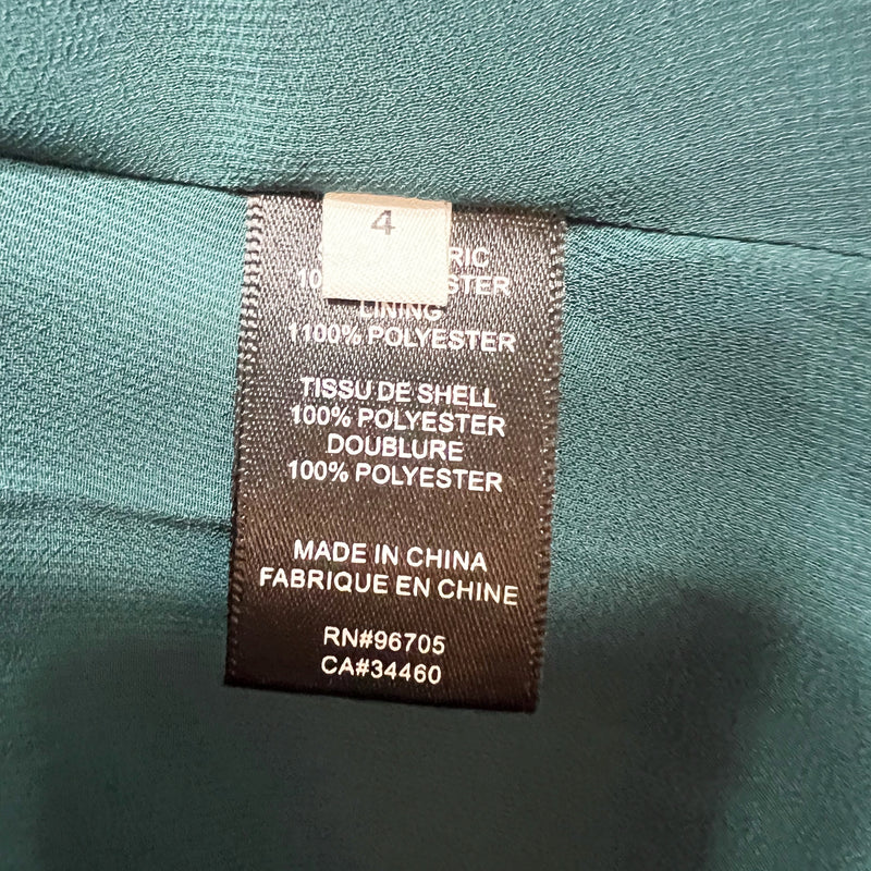 NEW Rebecca Taylor Eyelash Asymmetrical Seamed Green Navy Mini Dress 4