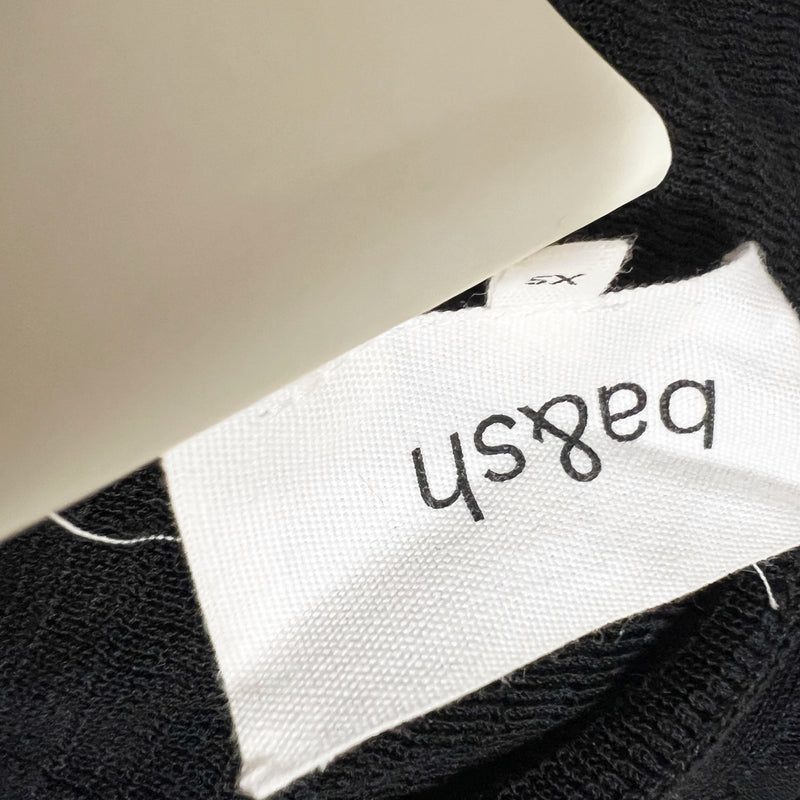 NEW Ba&amp;sh Avana Knitted Stretch Robe Short Sleeve Sweater Maxi Dress Black XS