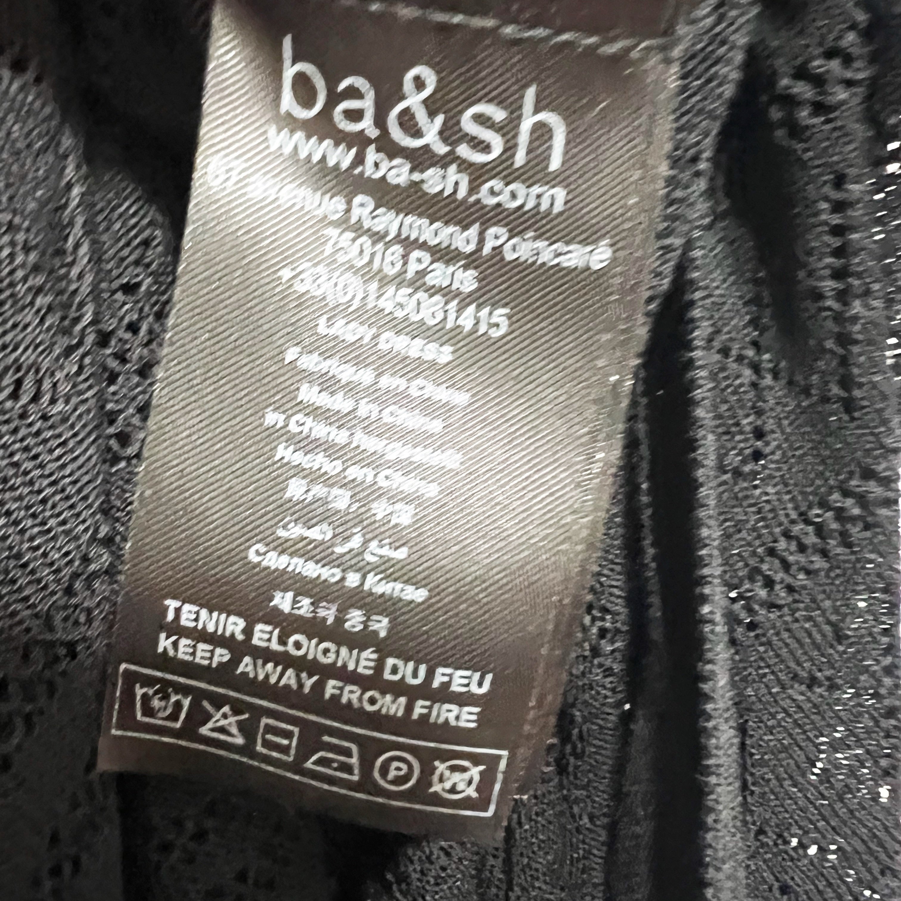 NEW Ba&amp;sh Avana Knitted Stretch Robe Short Sleeve Sweater Maxi Dress Black XS