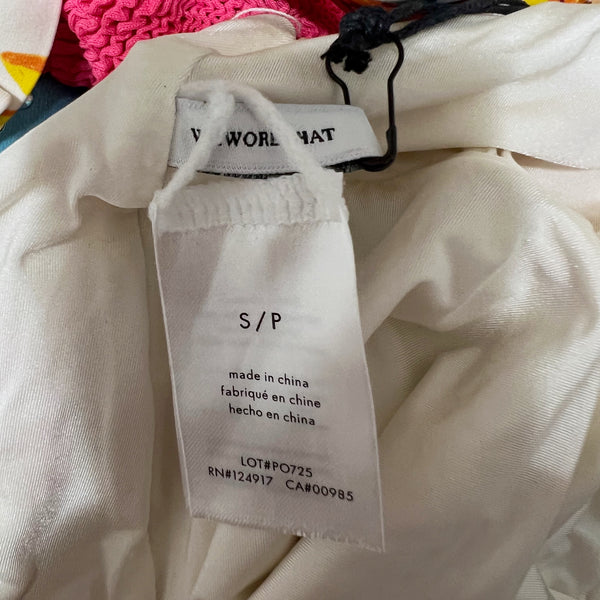 NEW We Wore What Ruched Cup Sunflower Floral Print One Piece Bathing Swimsuit S