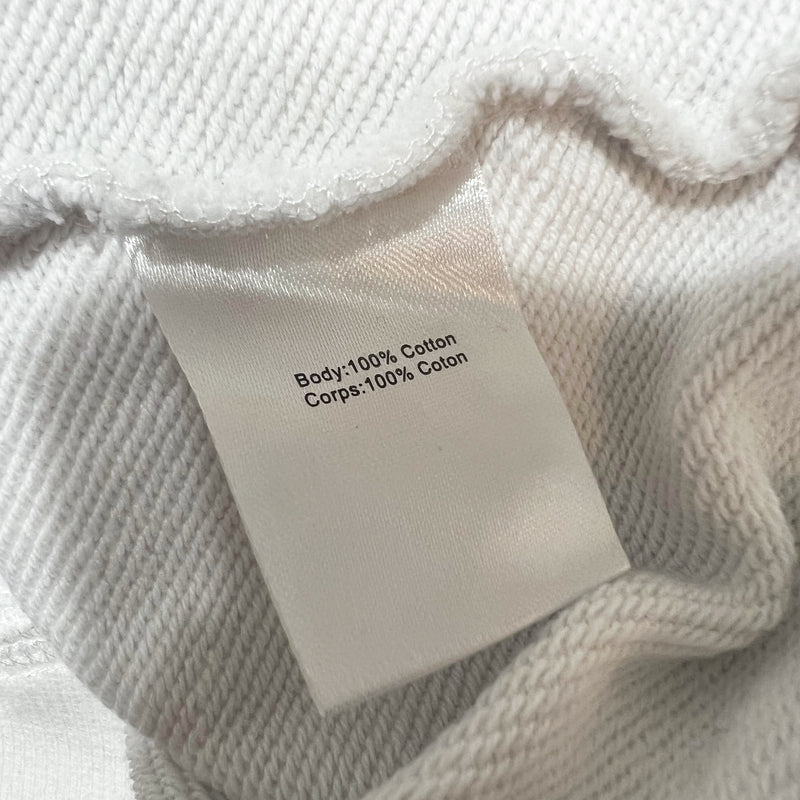 Marissa Webb Cotton Terry Lined V Neck Short Sleeve Pullover Sweater Top White