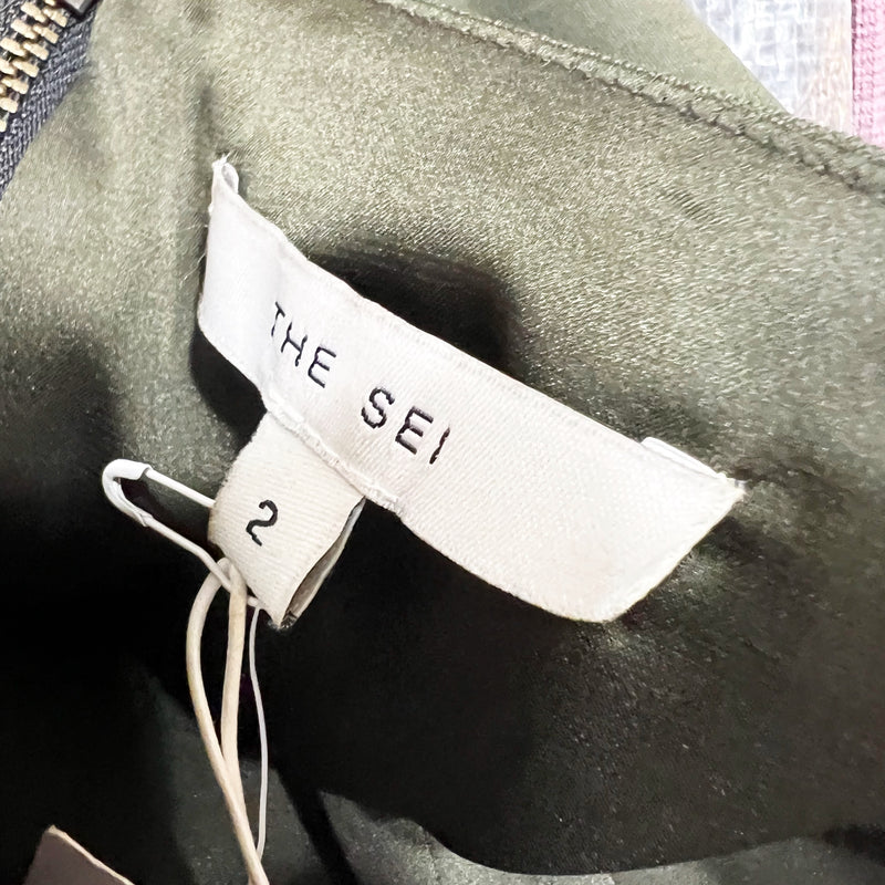 NEW The SEI Curved Top Boned Strapless Bustier Tank Top Army Green 2