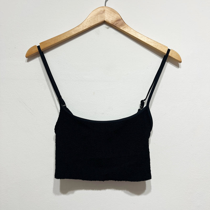 Bond Eye The Saint Bound Crinkle Smocked Stretch Swim Bathing Suit Bikini Top OS