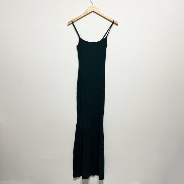 NEW Skims Soft Lounge Long Slip Maxi Ribbed Knit Stretch Dress Cypress Green S