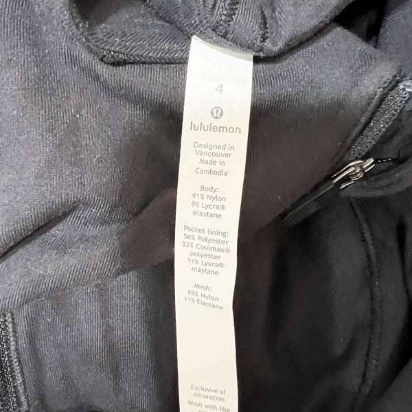 Lululemon Women's Run Briskly 1/2 Zip Long Sleeve Pullover Rulu Sweater Black 4