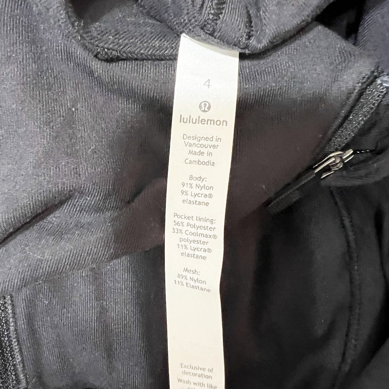 Lululemon Women's Run Briskly 1/2 Zip Long Sleeve Pullover Rulu Sweater Black 4