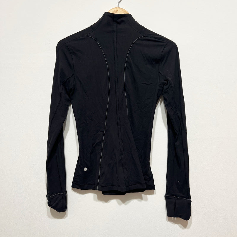 Lululemon Women's Run Briskly 1/2 Zip Long Sleeve Pullover Rulu Sweater Black 4
