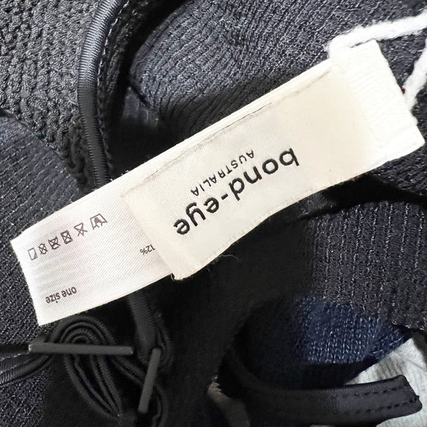 Bond Eye The Saint Bound Crinkle Smocked Stretch Swim Bathing Suit Bikini Top OS