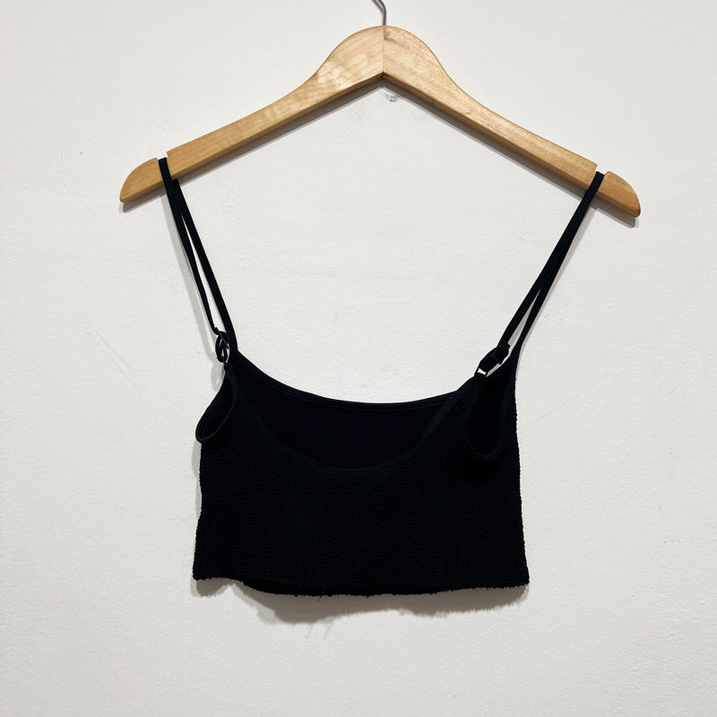 Bond Eye The Saint Bound Crinkle Smocked Stretch Swim Bathing Suit Bikini Top OS