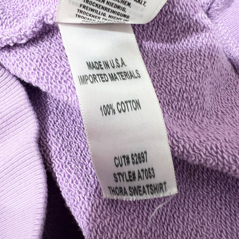 Agolde Thora Balloon Sleeve Cotton Terry Crew Neck Pullover Sweatshirt Purple XS