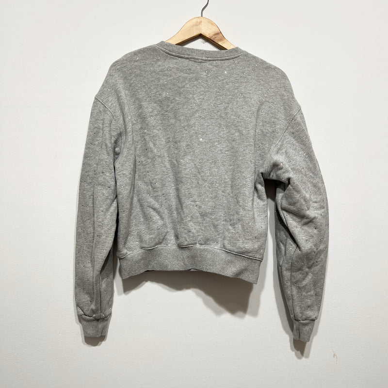 Good American Rhinestone Crystal Jewel Diamond Embellished Crew Neck Sweatshirt