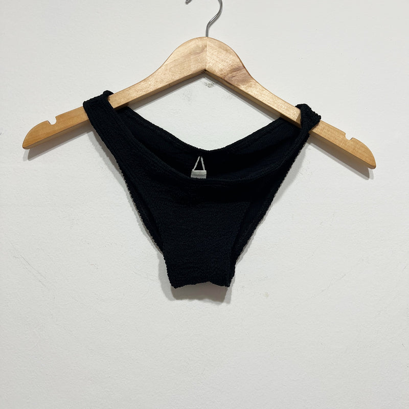 Bond Eye Women's Smocked Stretch Swim Bathing Suit Bikini Bottom Solid Black OS