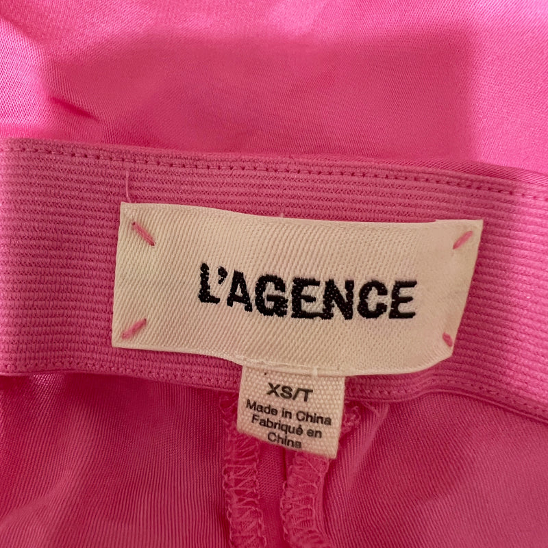 L'Agence Clarisa Bias Cut Mid Rise Pull On Midi Slip Skirt Bubblegum Pink XS