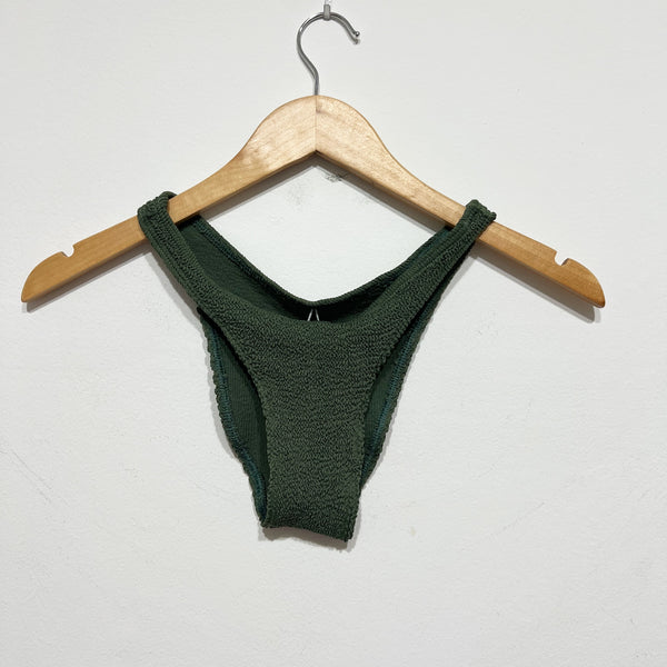 Bond Eye Women's Smocked Stretch Swim Bathing Suit Bikini Bottom Solid Green OS