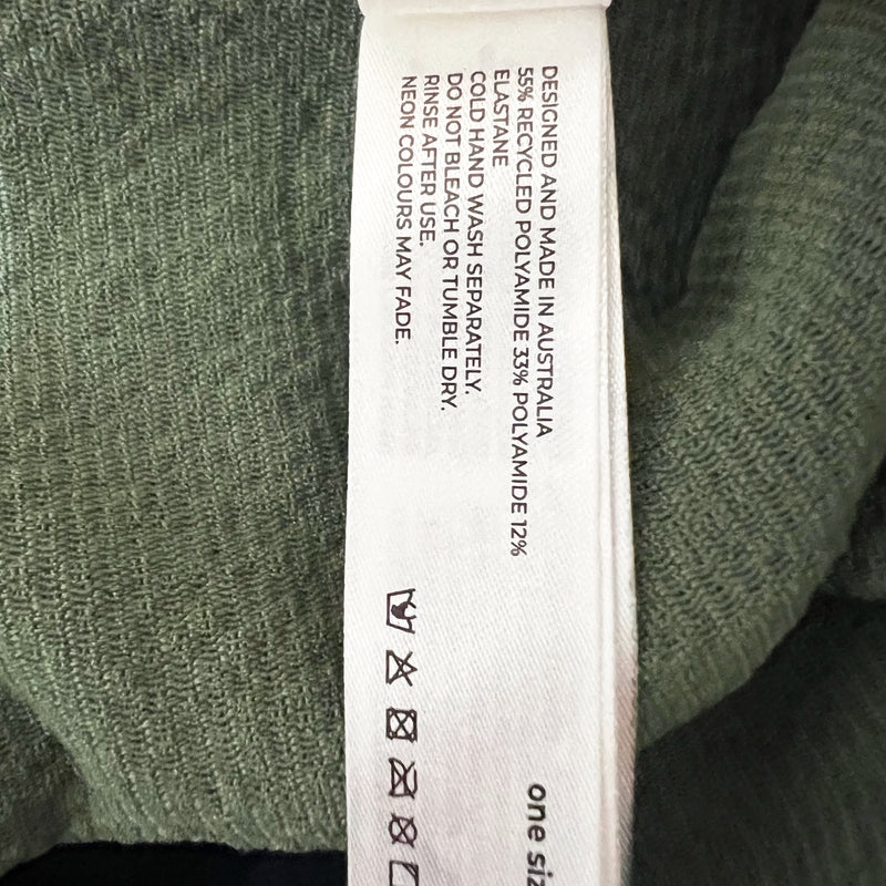 Bond Eye Women's Smocked Stretch Swim Bathing Suit Bikini Bottom Solid Green OS