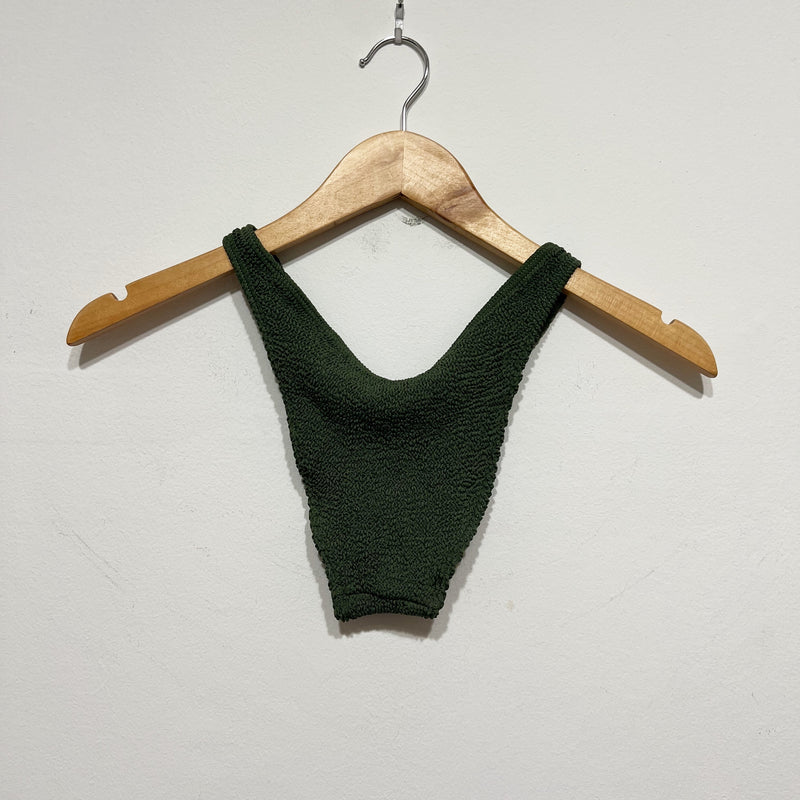 Bond Eye Women's Smocked Stretch Swim Bathing Suit Bikini Bottom Solid Green OS