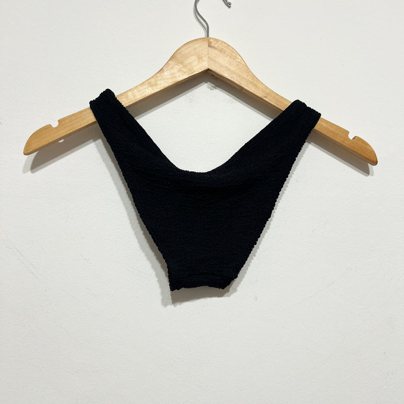 Bond Eye Women's Smocked Stretch Swim Bathing Suit Bikini Bottom Solid Black OS