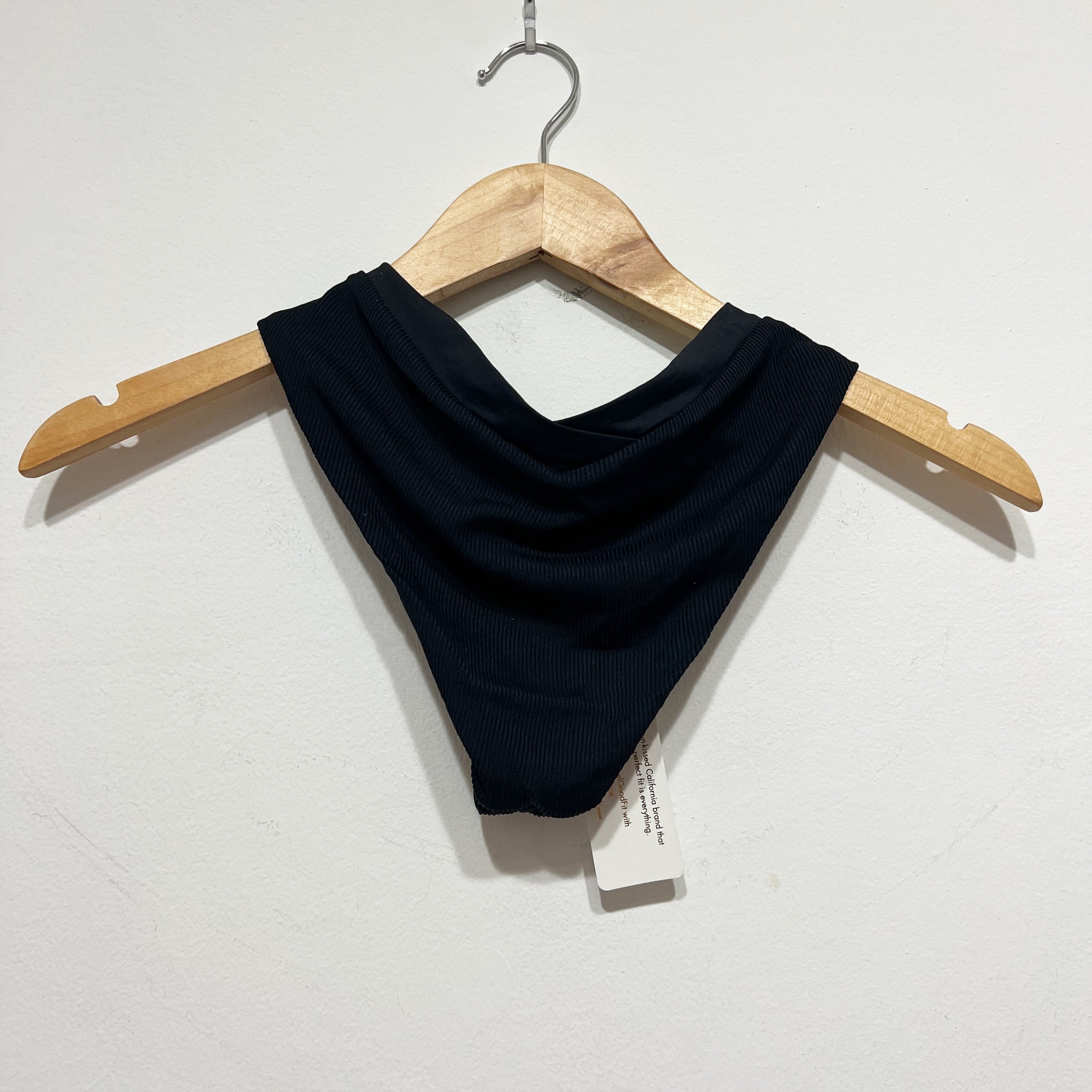 NEW L*Space Pratt Ribbed Knit Stretch V Waist Swim Bathing Suit Bikini Bottom S