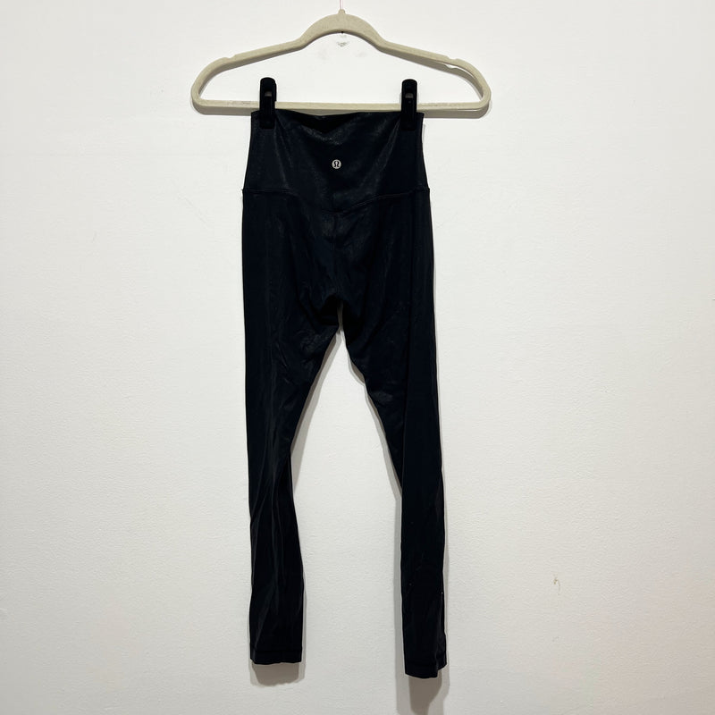 Lululemon Women's Align High-Rise Pant Shine Radiate Foil Print Black Leggings 4