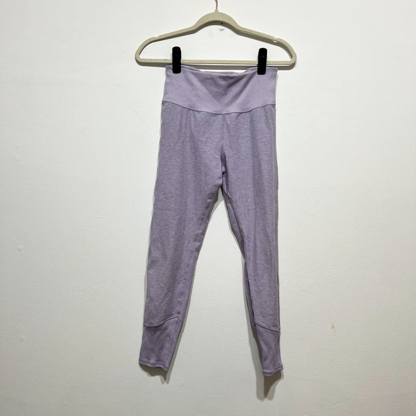 Alo Yoga Women's High Waist Alosoft Ribbed Waist Lounge Leggings Lilac Purple M