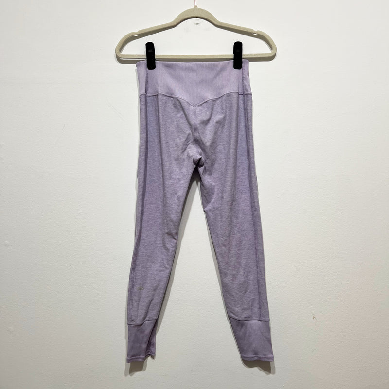 Alo Yoga Women's High Waist Alosoft Ribbed Waist Lounge Leggings Lilac Purple M