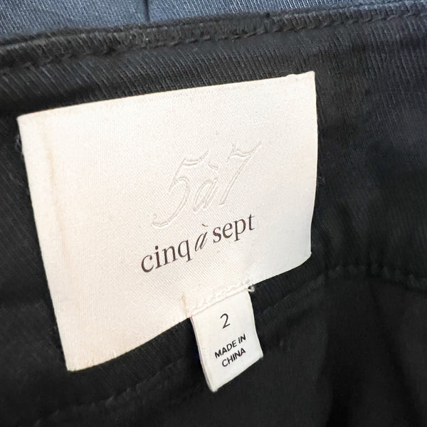 Cinq A Sept Janina Cotton Stretch Belted Pleated Mini School Girl Skirt Black 2