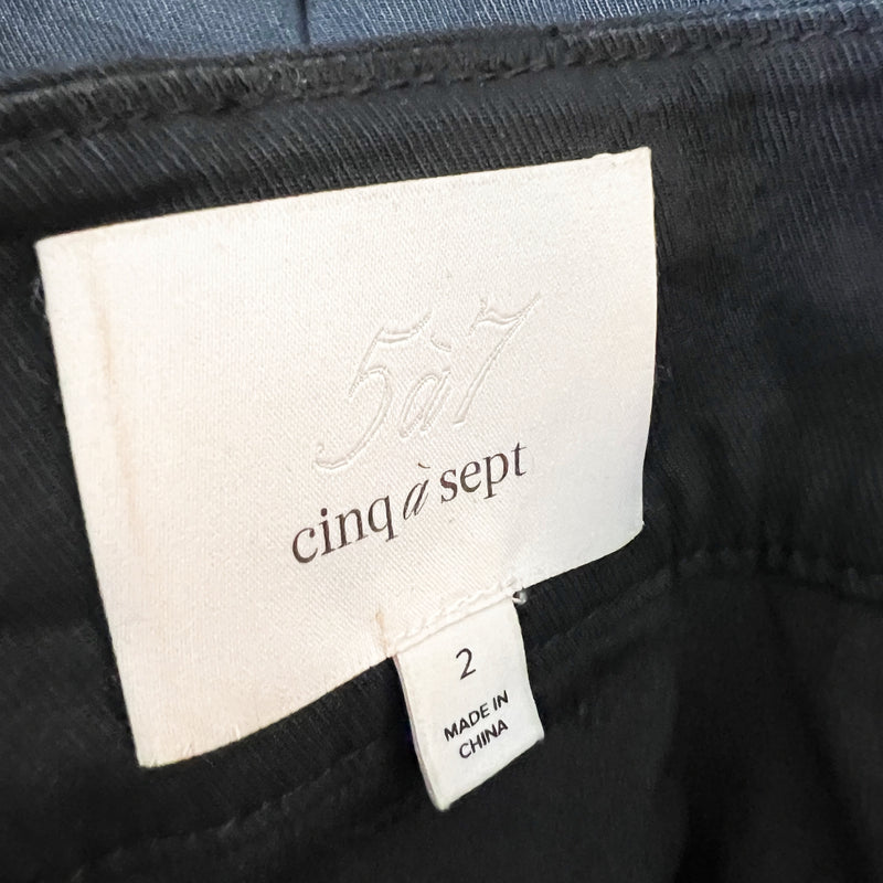 Cinq A Sept Janina Cotton Stretch Belted Pleated Mini School Girl Skirt Black 2