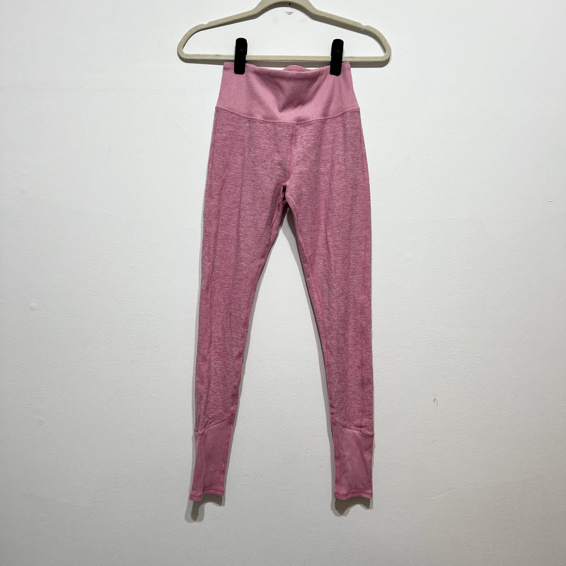 Alo Yoga High Waist Alosoft Ribbed Waist Lounge Leggings Parisian Pink Heather S