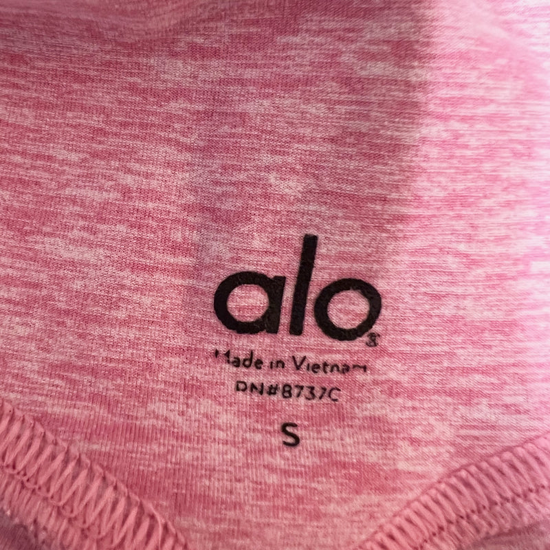 Alo Yoga High Waist Alosoft Ribbed Waist Lounge Leggings Parisian Pink Heather S