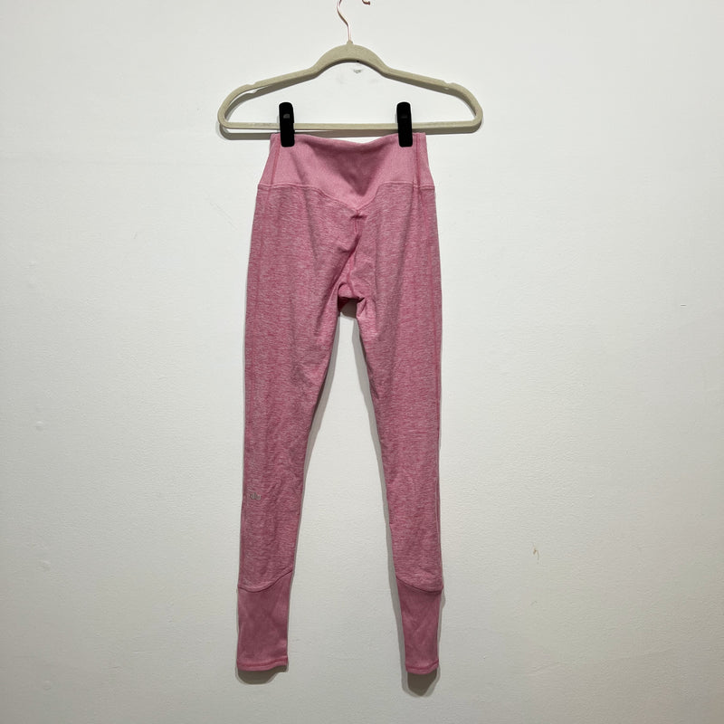 Alo Yoga High Waist Alosoft Ribbed Waist Lounge Leggings Parisian Pink Heather S