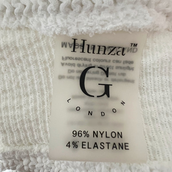 Hunza G Gigi Bikini Smocked Stretch Bikini Swim Bathing Suit Top White