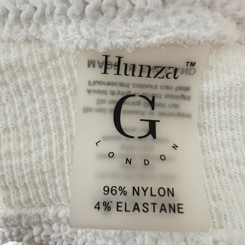 Hunza G Gigi Bikini Smocked Stretch Bikini Swim Bathing Suit Top White