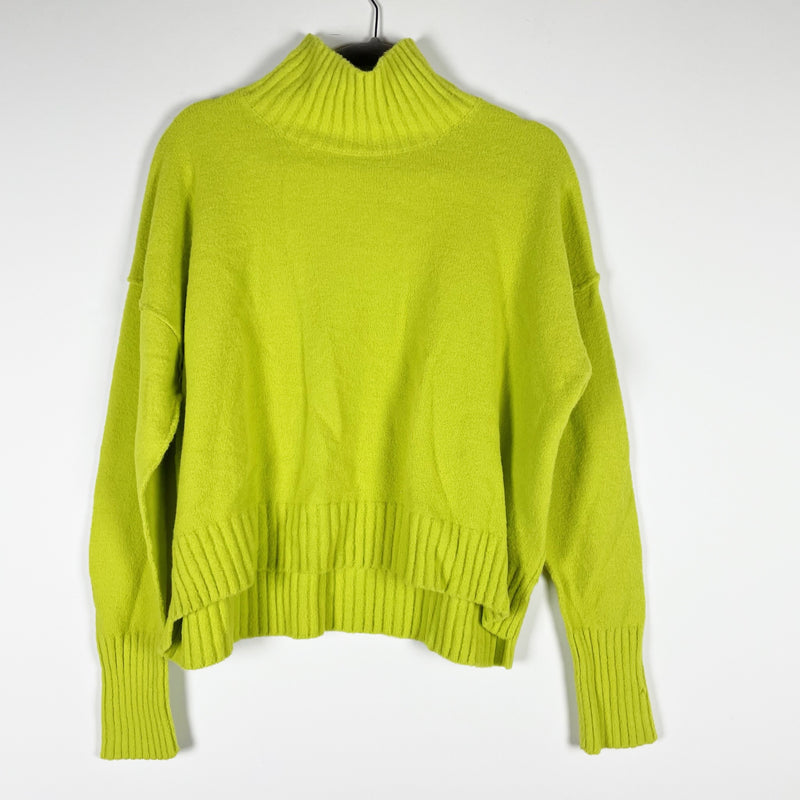 Free People Vancouver Turtleneck Pullover Cotton Knit Blend Sweater Yellow M