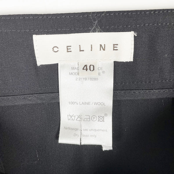 Celine Women's Made In France Wool Knit Mid Rise Straight Pencil Skirt Black 40