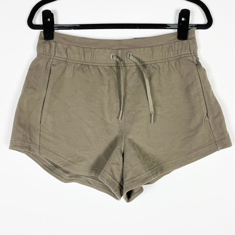 NEW Lululemon Inner Glow Short 3" Terry Pull On Mini Athletic Lounge Nomad Khaki