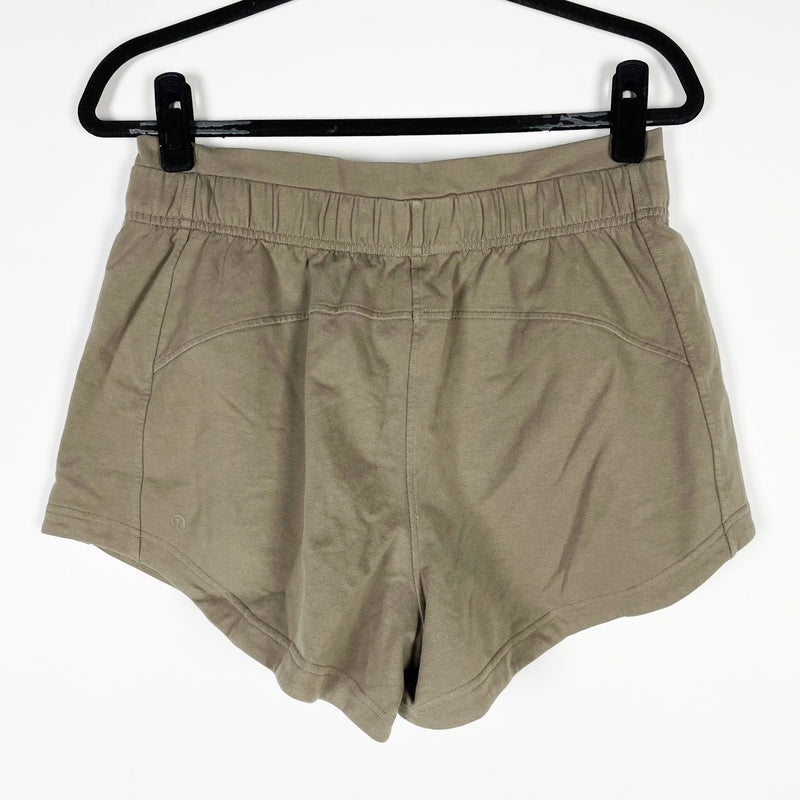 NEW Lululemon Inner Glow Short 3" Terry Pull On Mini Athletic Lounge Nomad Khaki