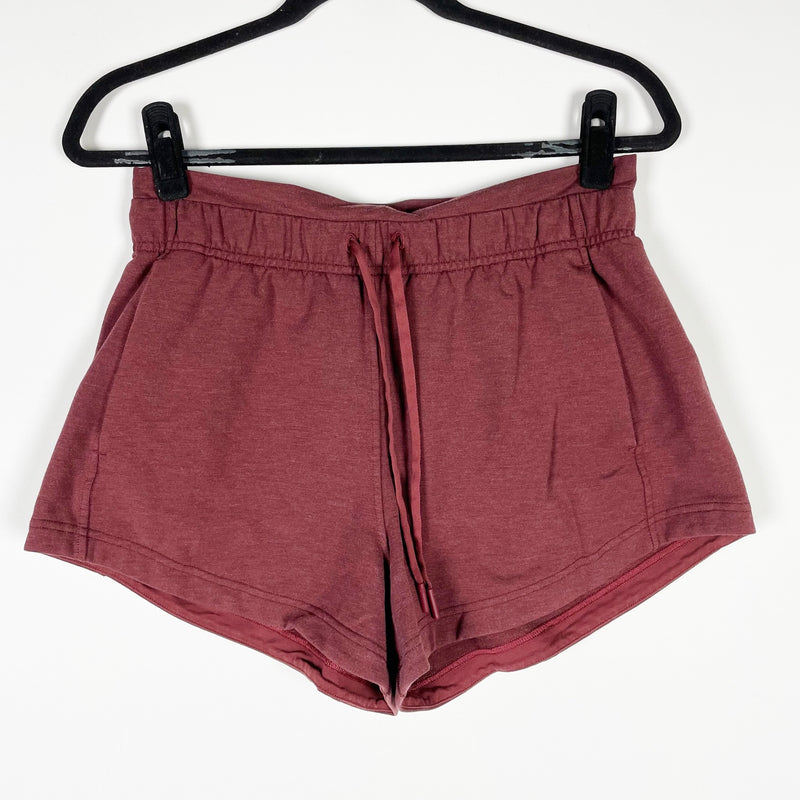 Lululemon Women's Inner Glow Short 3" Terry Pull On Mini Athletic Lounge Garnet