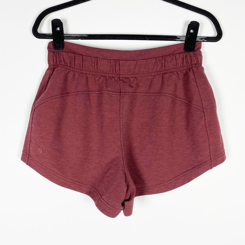 Lululemon Women's Inner Glow Short 3" Terry Pull On Mini Athletic Lounge Garnet