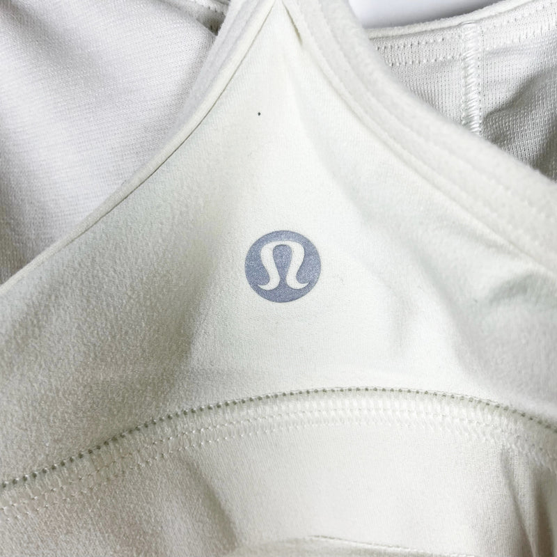 Lululemon Women's Flow Y Racerback Athletic Work Out Sports Bra White 8