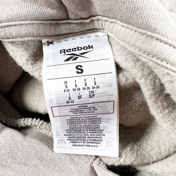 Reebok Cotton Blend Fleece Lined Logo Embroidered Pullover Hoodie Sweatshirt S