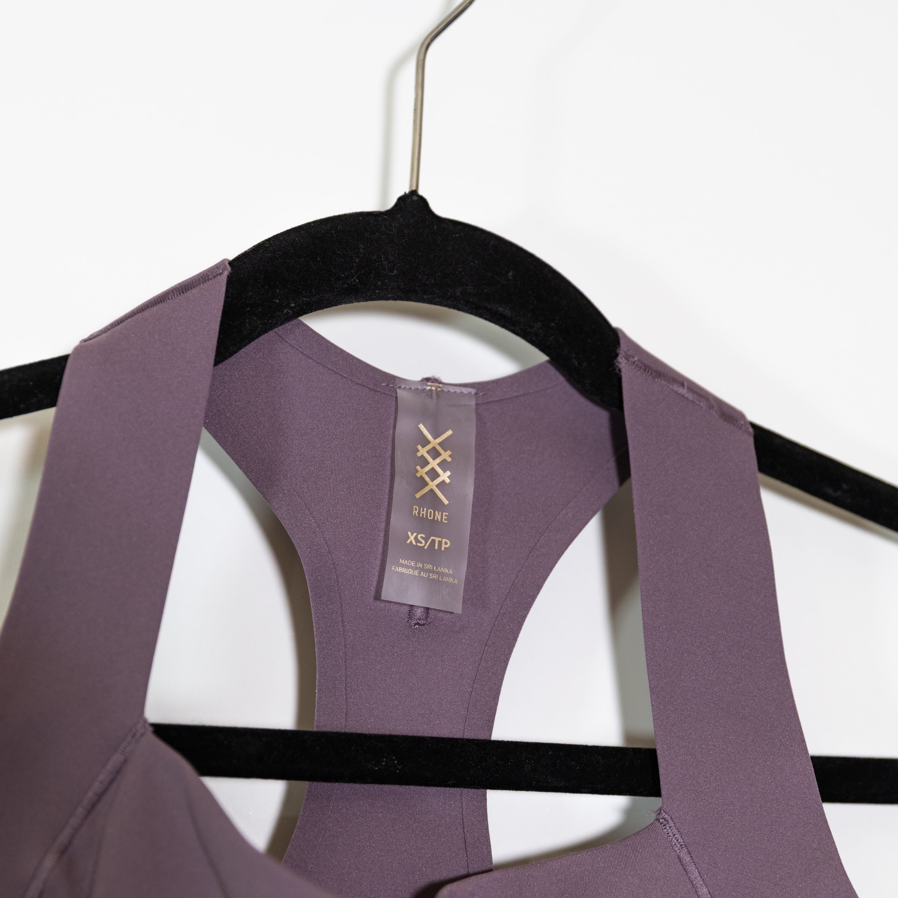 NEW Rhone Defy Racerback Athletic Work Out Sports Bra Dark Plum Purple XS