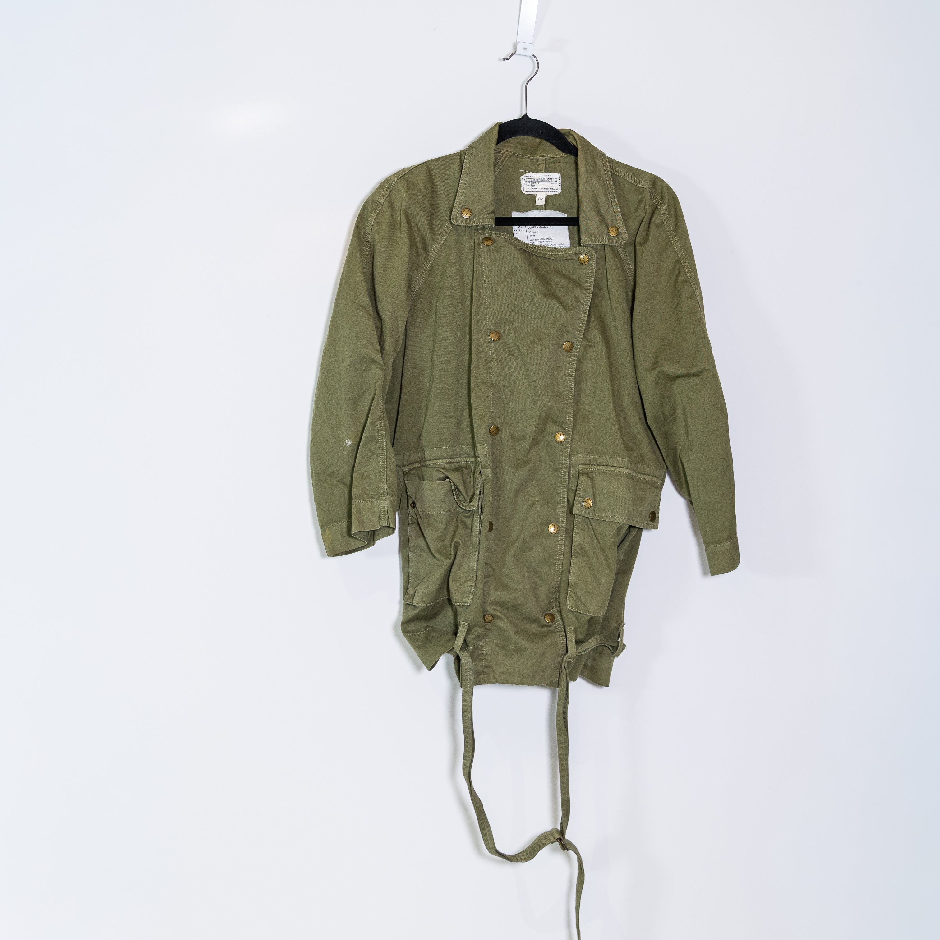 Current Elliott Infantry Cotton Utility Multi Pocket Snap Button Jacket Green