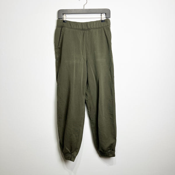 Lululemon Women's Relaxed High-Rise Cropped Terry Lined Jogger Sweat Pants Green