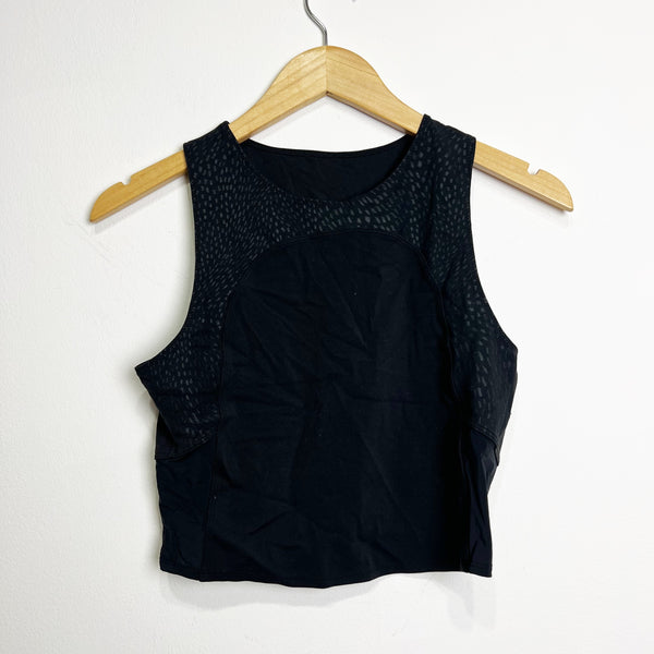 Lululemon Women's Nulu And Mesh Yoga Lightweight Tank Top Jewel Emboss Black