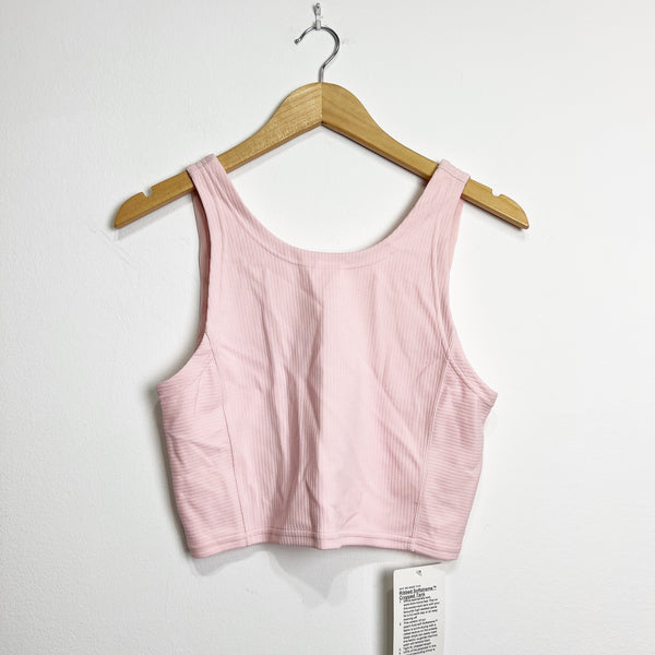 NEW Lululemon Women's Ribbed Softstreme Cropped Tank Top Athletic Flush Pink 8