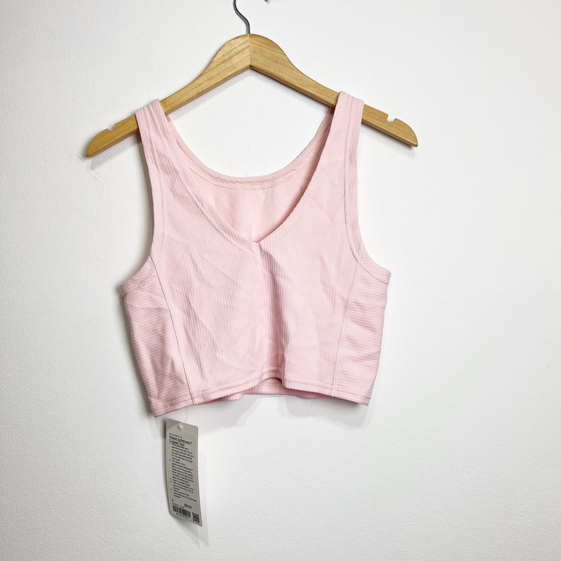 NEW Lululemon Women's Ribbed Softstreme Cropped Tank Top Athletic Flush Pink 8