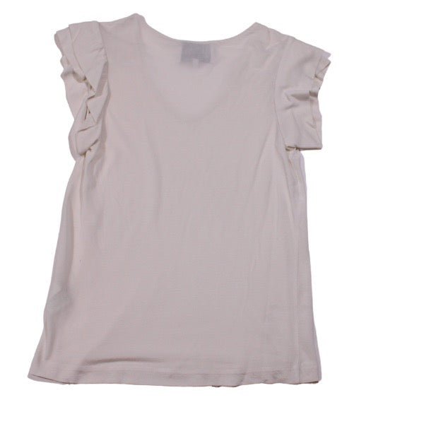 3.1 Phillip Lim Cotton Silk Lightweight V Neck Pleated Short Sleeve Tee Shirt XS