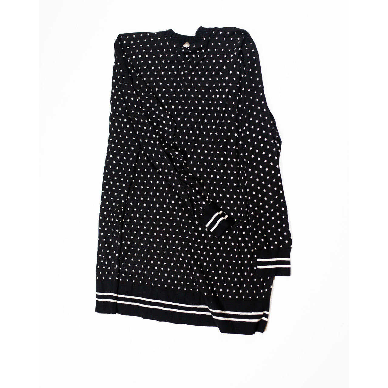 NEW Twinset Star Print Pattern V Neck Jewel Crystal Embellished Knit Sweater LG